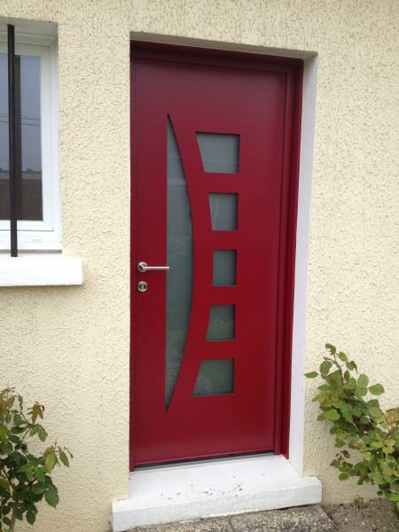 Portes d'entrée en aluminium : porte d'entrée alu isolante, avec décors. Wilco Yvelines 78