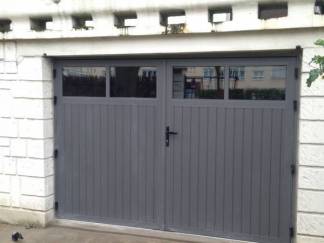 Porte de garage battante alu : porte de garage battante alu sib gris 9007 texturé. Wilco Yvelines 78