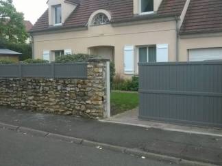 Portails et clotures alu : ensemble fermetures sib alu gris 9007t, plein. Wilco Yvelines 78