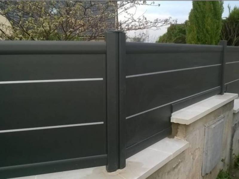 Portails et clotures alu : clôture sib design gamme citadine noir sablé, plein. Wilco Yvelines 78