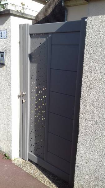 Portails et clotures alu : portillon sib gamme signature alu gris 9007t. Wilco Yvelines 78