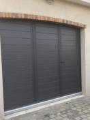 Porte garage battante SIB 3 vtx en alu Gris Sablé 2009