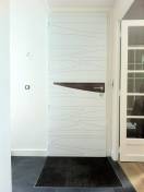Portes d'entrée en aluminium : porte d'entrée kline moderne granit blanc, plein. Wilco Yvelines 78