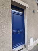 Portes d'entrées en  bois : porte d'entrée bois  atulam bleu wilco, plein. Wilco Yvelines 78