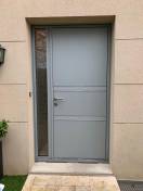 Porte entrée ALU K LINE modèle ONDE gris 9006 Rueil Malmaison