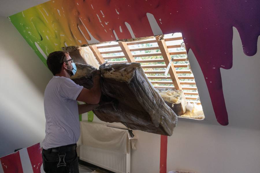 Fenêtres de toit : chantier pose de verrière velux - découpe 3, vitrée. Wilco Yvelines 78