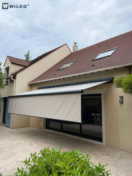 Stores bannes : store banne on'x marquises, ouvert, installé par wilco yvelines. Wilco Yvelines 78