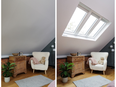 Fenêtres de toit : avant-après chambre équipée d'une verrière atelier 3en1 velux. Wilco Yvelines 78