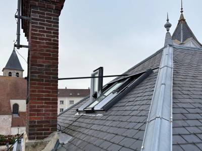 Fenêtres de toit : installation verrière velux à chambourcy (vue extérieure). Wilco Yvelines 78