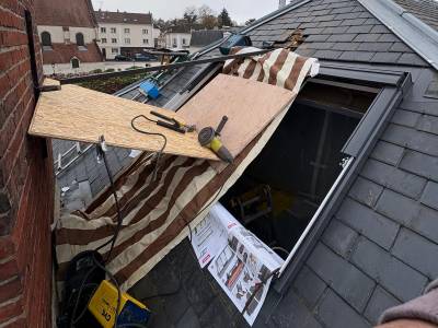 Fenêtres de toit : installation d'une verrière velux à chambourcy (préparation-2). Wilco Yvelines 78