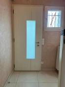 Porte d'entrée mixte aluminium et bois Méo vue intérieure