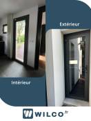 Portes d'entrée en aluminium : porte d'entrée aluminium noire k-line - intérieur / extérieur. Wilco Yvelines 78