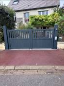 Maçonnerie et terrassement : portail motorisé sib avec maçonnerie à neauphle-le-vieux. Wilco Yvelines 78