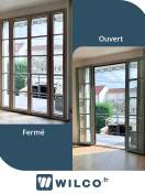 Fenêtres alu : porte fenêtre aluminium verte k-line yvelines - fermé / ouvert. Wilco Yvelines 78