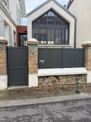 Portails et clotures alu : portillon et clôture sib ral-7022 triel-sur-seine. Wilco Yvelines 78